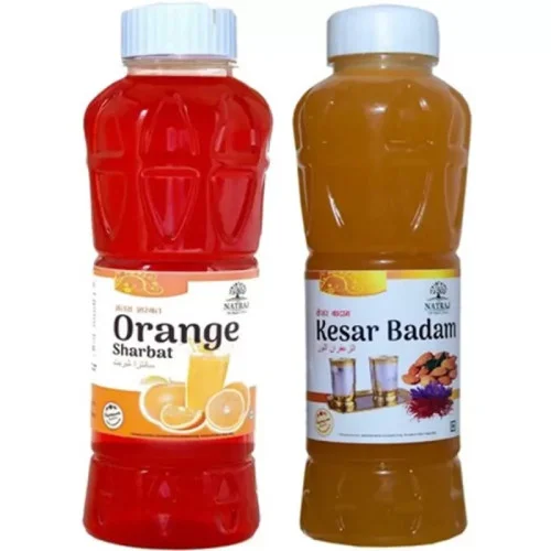 Natraj Orange & Kesar Badam Sharbat Combo (Each 750ml) (1Pack)