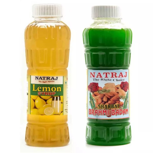 Natraj Lemon & Brahmi Badam Sharbat Combo (Each 750ml) (1Pack)