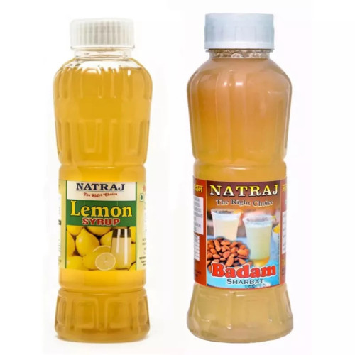 Natraj Lemon & Badam Sharbat Combo (Each 750ml) (1Pack)