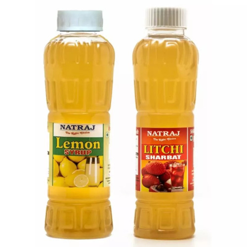 Natraj Lemon & Litchi Sharbat Combo (Each 750ml) (1Pack)