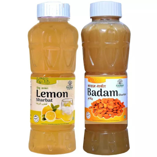 Natraj Lemon & Kesar Badam Sharbat Combo (Each 750ml) (1Pack)