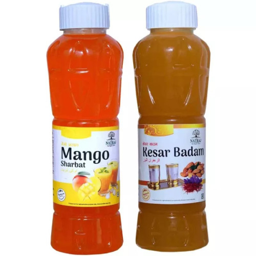 Natraj Mango & Kesar Badam Sharbat Combo (Each 750ml) (1Pack)