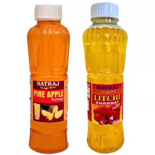 Natraj Pineapple & Litchi Sharbat Combo (Each 750ml) (1Pack)