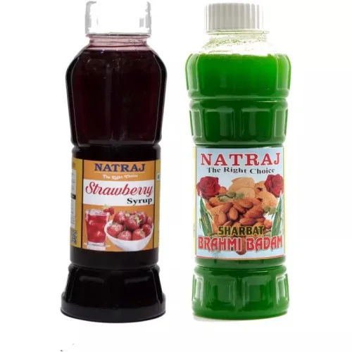 Natraj Strawberry & Brahmi Badam Sharbat Combo (Each 750ml) (1Pack)