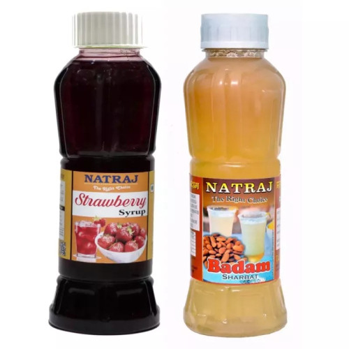 Natraj Strawberry & Badam Sharbat Combo (Each 750ml) (1Pack)