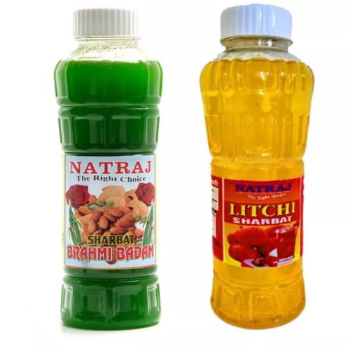 Natraj Brahmi Badam & Litchi Sharbat Combo (Each 750ml) (1Pack)