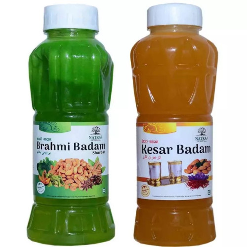 Natraj Brahmi Badam & Kesar Badam Sharbat Combo (Each 750ml) (1Pack)