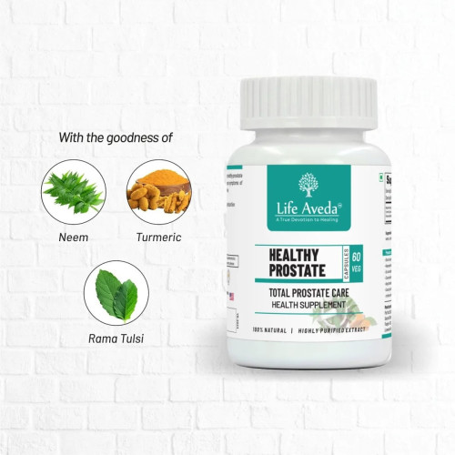 Life Aveda Premium Healthy Prostate (500Mg) Veg  Capsules (60 Capsules)