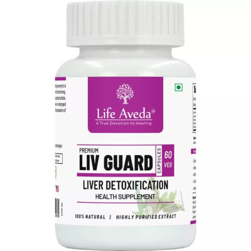 Life Aveda Premium Liv-Guard (500Mg) Veg  Capsules (60 Capsules)