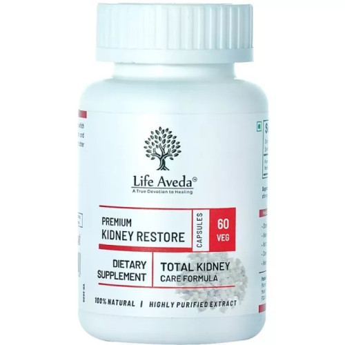 Life Aveda Premium Kidney Restore (500Mg) Veg  Capsules (60 Capsules)