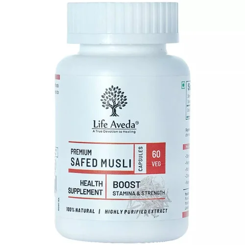 Life Aveda Premium Safed Musli (500Mg) Veg  Capsules (60 Capsules)