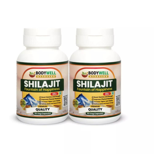 Bodywell Shilajit 500Mg  Capsules (60 Capsules, Pack of 2)