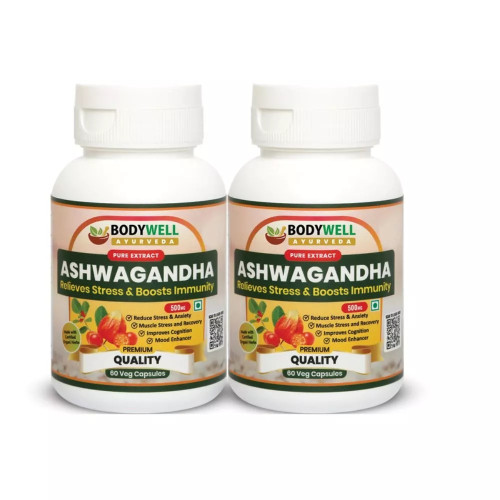 Bodywell Ashwagandha Pure Extract 500Mg  Capsulesule (60 Capsules, Pack of 2)