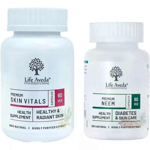 Life Aveda Skin Vitals + Neem  Capsules (Each 60  Capsules) (1Pack)