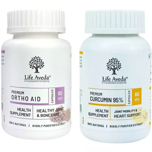 Life Aveda Ortho-Aid + Curcumin 95%  Capsules (Each 60  Capsules) (1Pack)