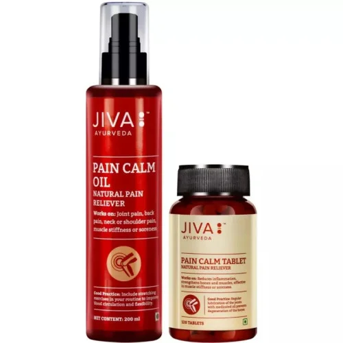 Jiva Ayurveda Pain Calm Oil & Pain Calm  Tablets (200ml+120 Tablets) (1Pack)