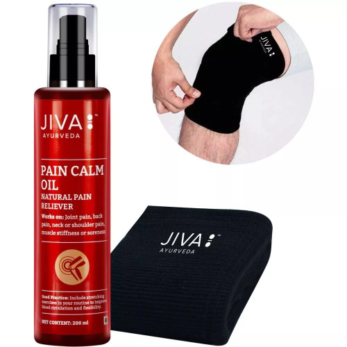 Jiva Ayurveda Pain Calm Oil With Knee Cap Free (200ml)