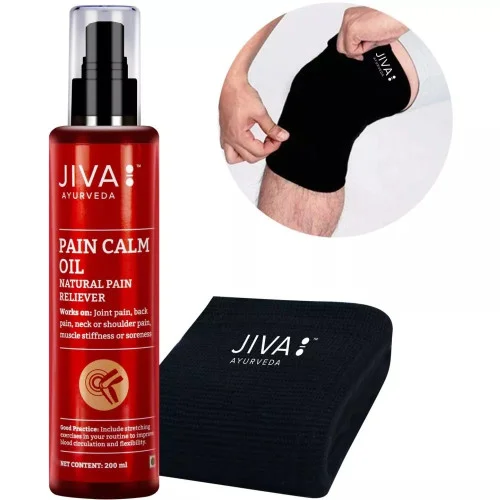 Jiva Ayurveda Pain Calm Oil With Knee Cap Free (200ml)
