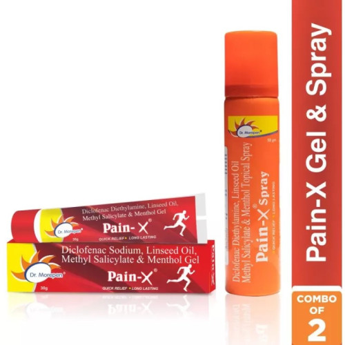 Dr Morepen Pain-X Spray & Pain-X Gel Combo (Spray 50g + Gel 30g) (1Pack)