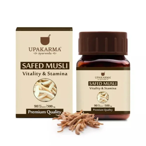 Upakarma Ayurveda Safed Musli 500Mg  Capsules (90 Capsules)