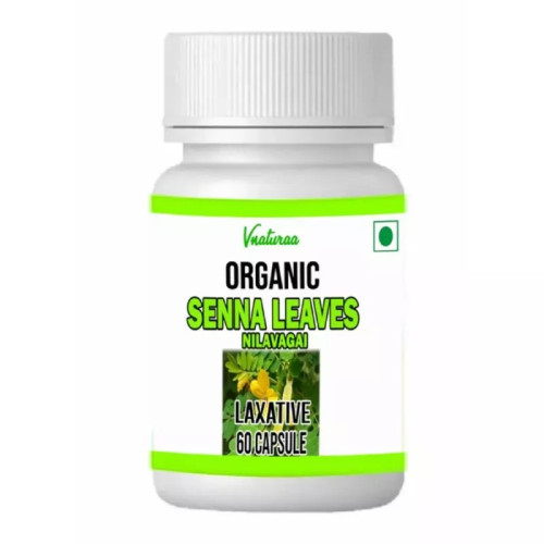 Vnaturaa Organic Nilavagai Senna Leaves  Capsules (60 Capsules)