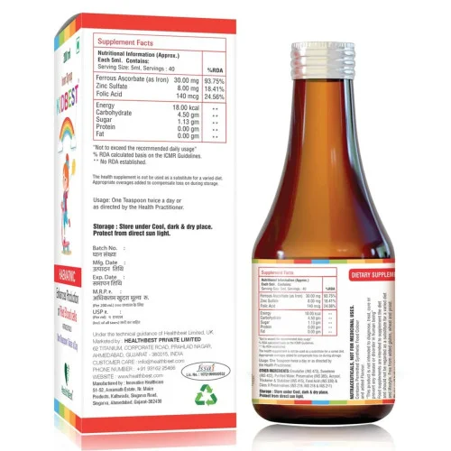 HealthBest Kidbest Haematinic Iron Syrup (200ml)