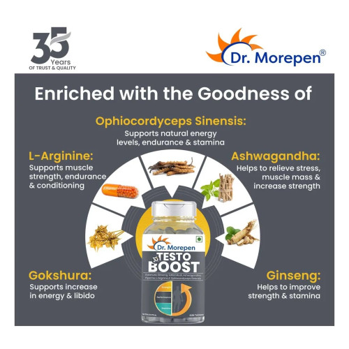 Dr Morepen Testo Boost  Tablets For Men (60 Tablets)