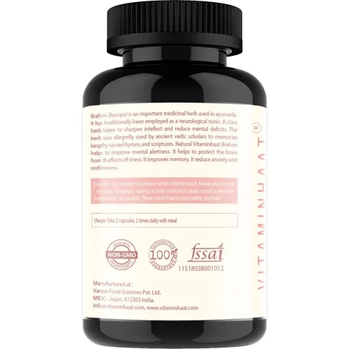 Vitaminhaat Brahmi Bacopa Monnieri  Capsules (90 Capsules)