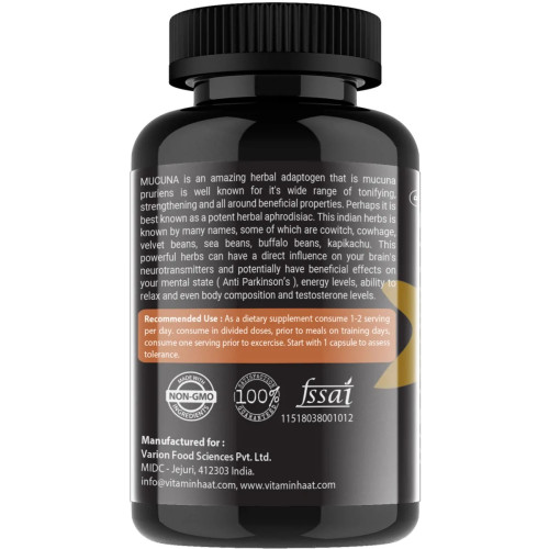 Vitaminhaat Mucuna Pruriens Dopamine Support Supplement 750Mg  Capsules (90 Capsules)