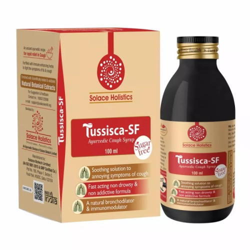 Solace Holistics Tussisca SF Ayurvedic Cough Syrup Sugar Free (100ml)