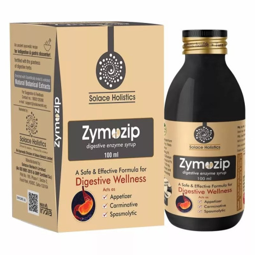 Solace Holistics Zymozip Digestive Enzyme Syrup Sugar Free (100ml)