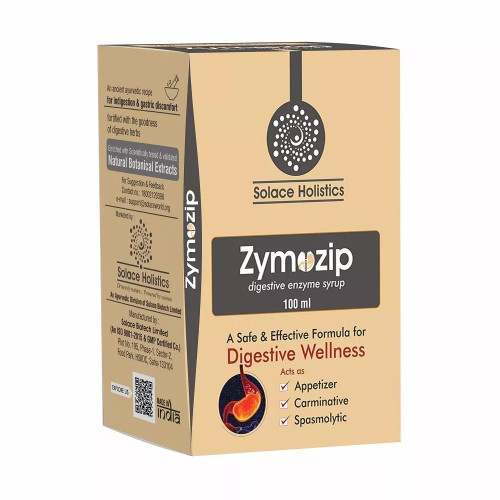 Solace Holistics Zymozip Digestive Enzyme Syrup Sugar Free (100ml)