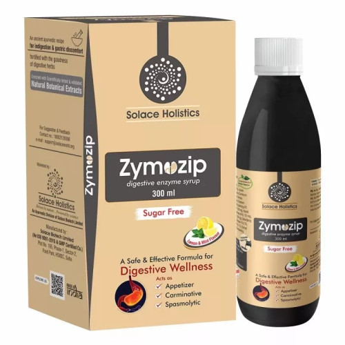 Solace Holistics Zymozip Digestive Enzyme Syrup Sugar Free (300ml)