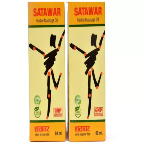 SKP Satawar Herbal Massage Oil (60ml, Pack of 2)