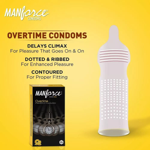 Mankind Pharma Manforce Condoms Overtime Pineapple (10pcs)