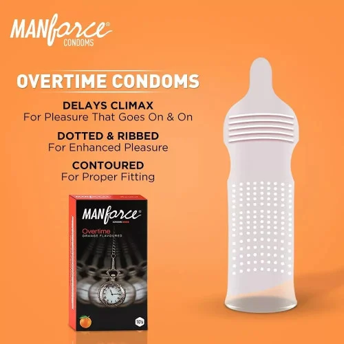 Mankind Pharma Manforce Condoms Overtime Orange (10pcs)