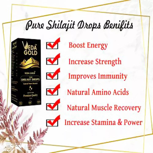 Veda Gold Pure Shilajit Drops (Liquid Form) (30ml)