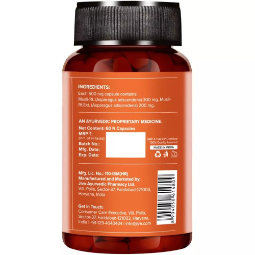 Jiva Ayurveda Safed Musli  Capsules (60 Capsules)