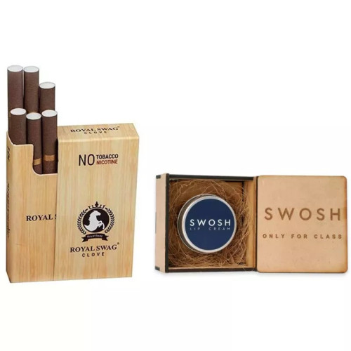 Royal Swag Ayurvedic & Herbal Cigarette Clove Flavour Smoke + Lip Cream (10 Stick + 15gm) (1Pack)