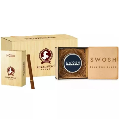 Royal Swag Ayurvedic & Herbal Cigarette Clove Flavour Smoke (100 Stick), Lip Balm Lips (15 Gm) (1Pack)