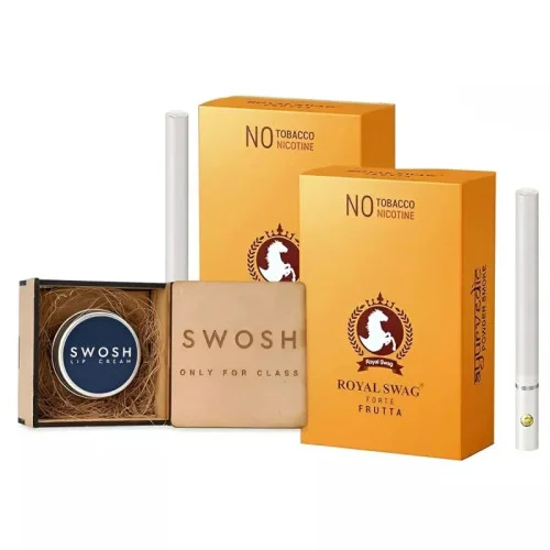 Royal Swag Ayurvedic & Herbal Cigarette Frutta Flavour Smoke (20 Stick), Lip Balm (15 Gm) (1Pack)