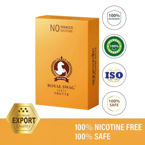 Royal Swag Ayurvedic & Herbal Cigarette Frutta Flavour Smoke (20 Stick), Lip Balm (15 Gm) (1Pack)