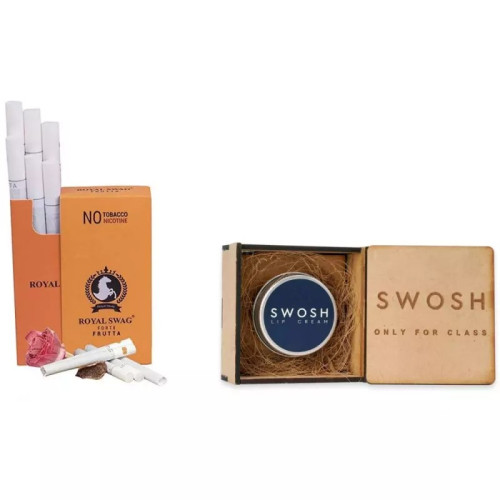 Royal Swag Ayurvedic & Herbal Cigarette Frutta Flavour Smoke- 10 Stick, Lip Cream -(15 Gm) (1Pack)