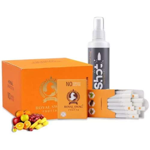 Royal Swag Ayurvedic & Herbal Cigarette, Frutta Flavour (200 Sticks & Shot 100 Ml) (1Pack)