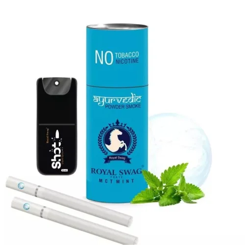 Royal Swag Ayurvedic & Herbal Cigarette, Mint Flavour (5 Sticks & Shot 12Ml) (1Pack)