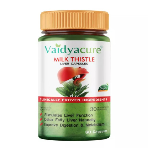 Vaidyacure Milk Thistle Liver  Capsules (1 Month Course) (60 Capsules)