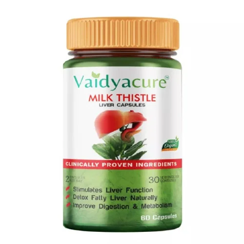Vaidyacure Milk Thistle Liver  Capsules (1 Month Course) (60 Capsules)