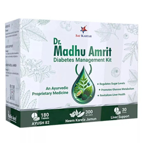 Sat Kartar Dr Madhu Amrit for Diabetic Control Combo (2 Powder Each 60g + 30  Capsulesule) (1Pack)