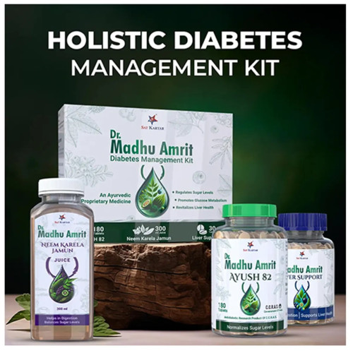 Sat Kartar Dr Madhu Amrit for Diabetic Control Combo (2 Powder Each 60g + 30  Capsulesule) (1Pack)