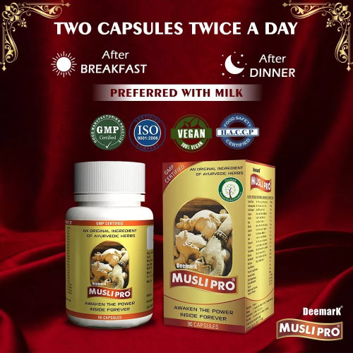 Deemark Musli Pro  Capsules (90 Capsules, Pack of 2)